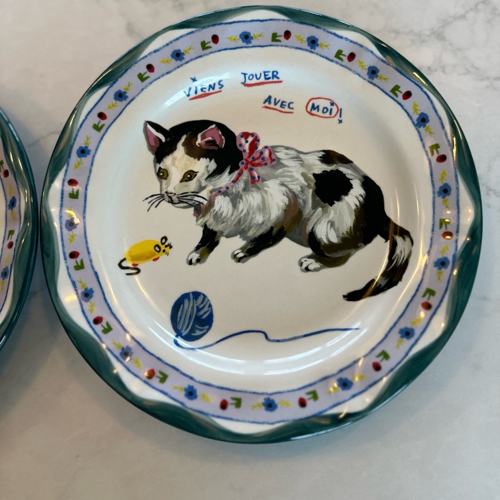 Anthropologie + Nathalie Lete Cat 10" Dinner Plate - Only One Left